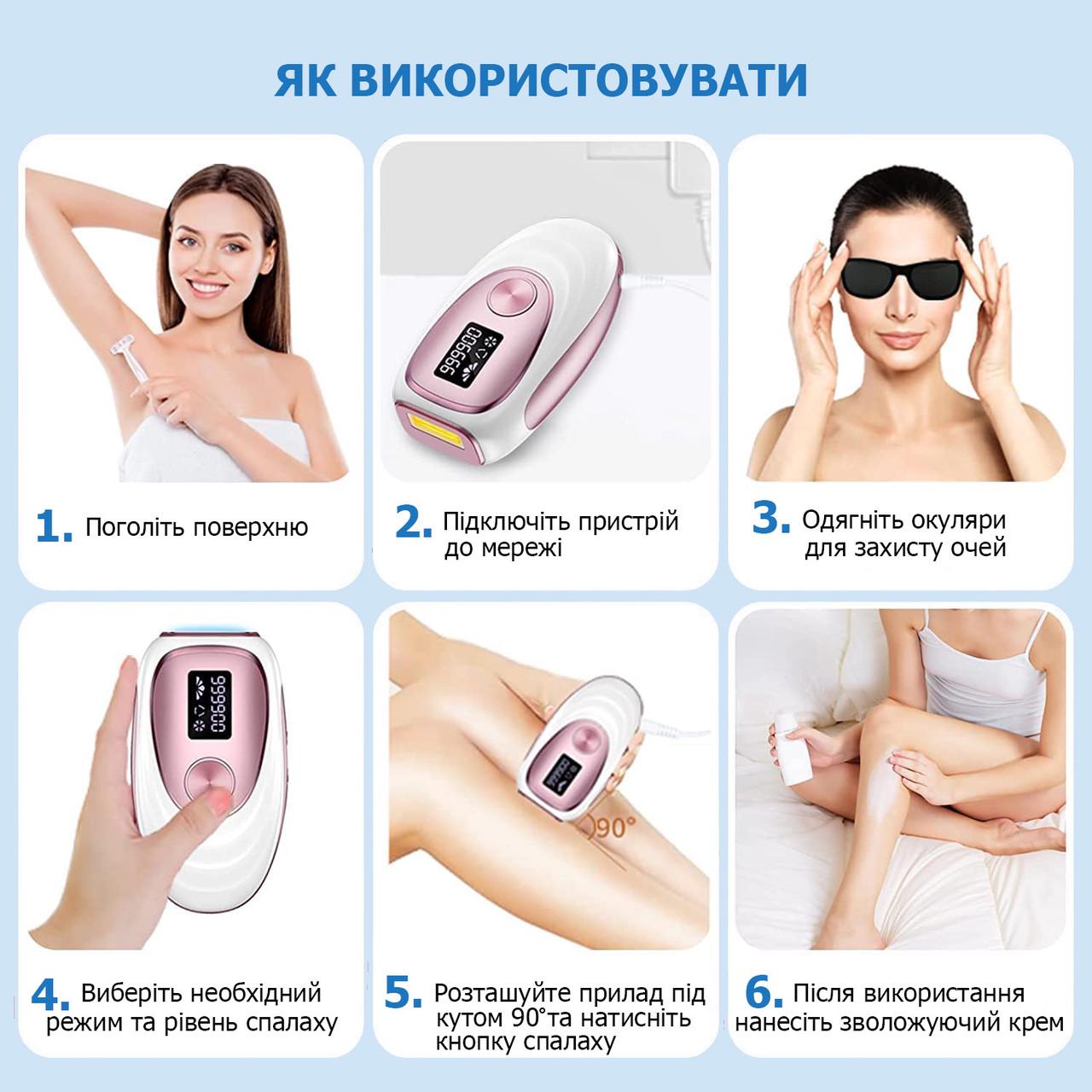 Фотоэпилятор IPL Ice Cool Hair Removal BH03 999900 вспышек для удаления волос - фото 6