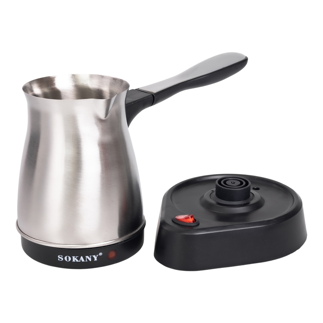 Электротурка кофеварка для молотого кофе 500 мл Sokany SK-214 600 Вт Серебристый (SK-214) - фото 7