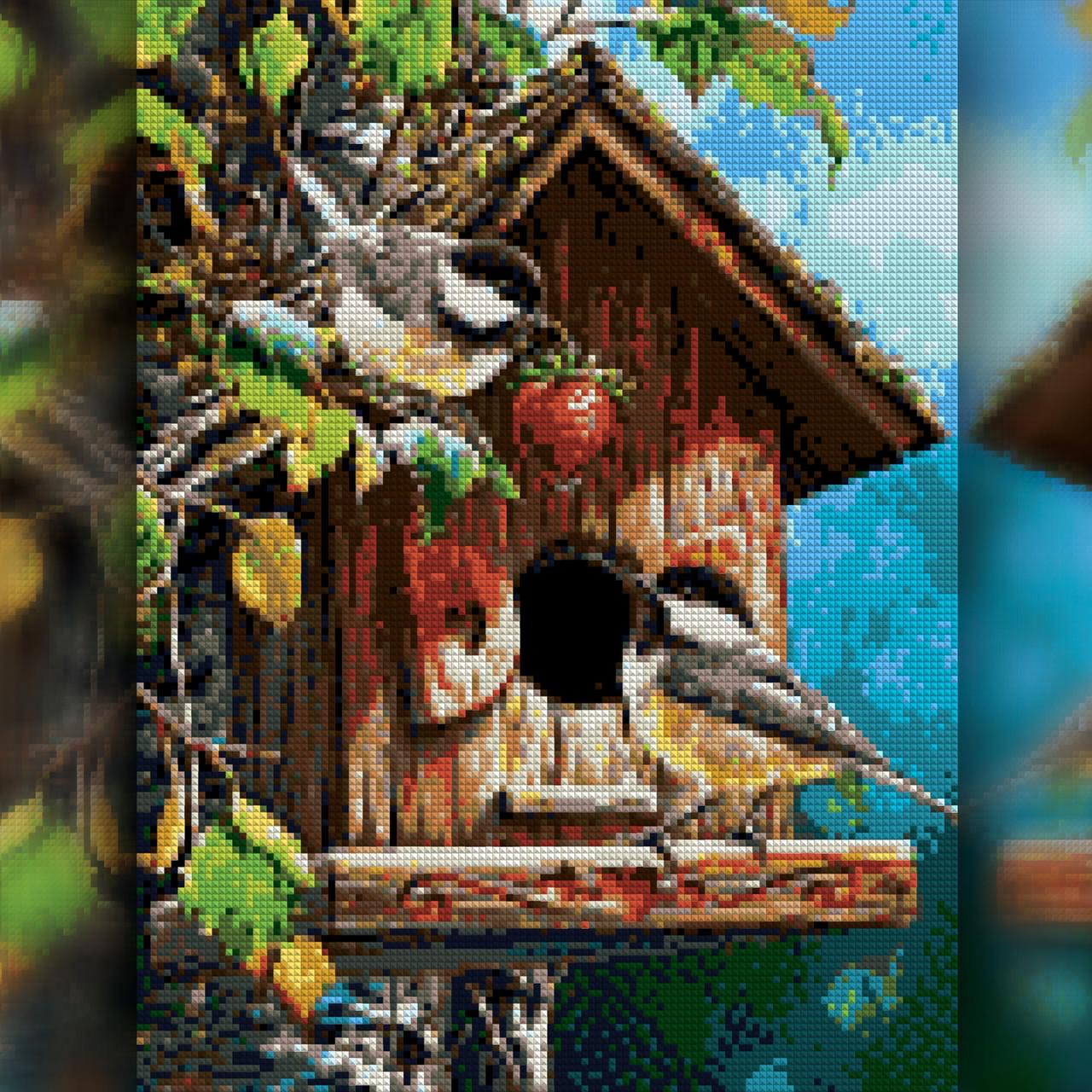 Алмазная мозаика на подрамнике The Wortex Diamonds Синичник 40x50 см (TWD20064L+P)