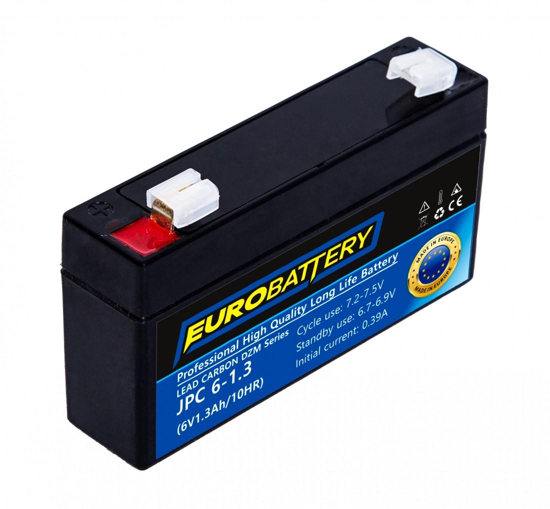 Акумулятор для ДБЖ EuroBattery JPC6-1.3 DZM карбоновий 6V 1,3 Аг (606) - фото 1