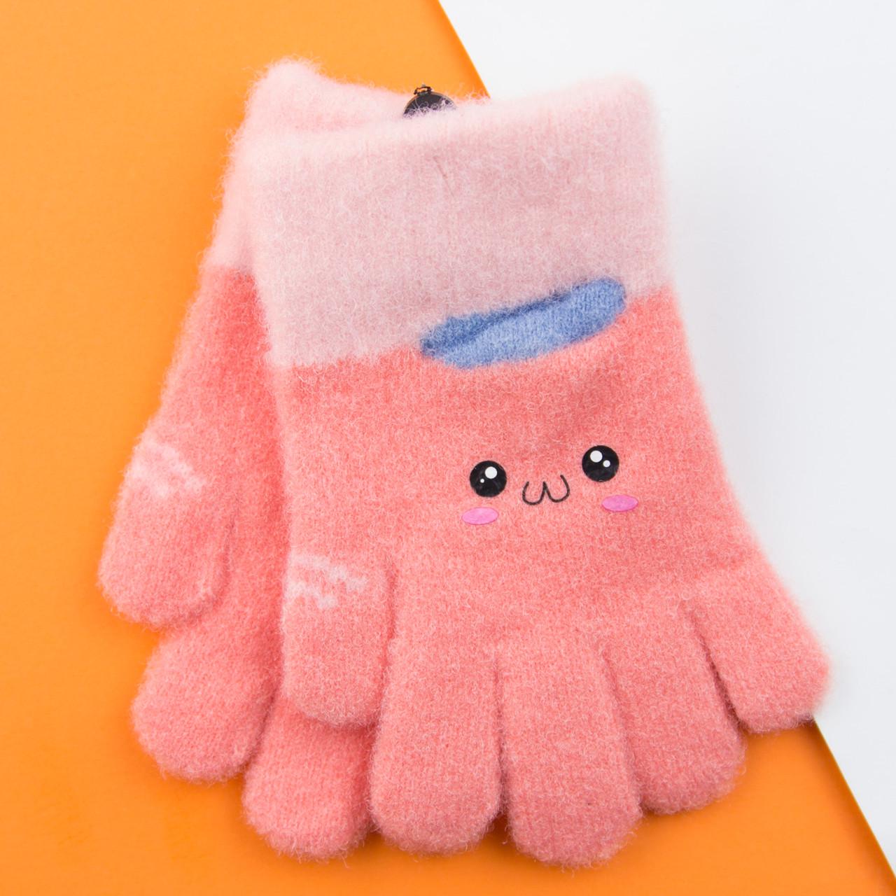 Перчатки для детей 1 - 2 года Глазки 22-25-48 Розовый (DR009940