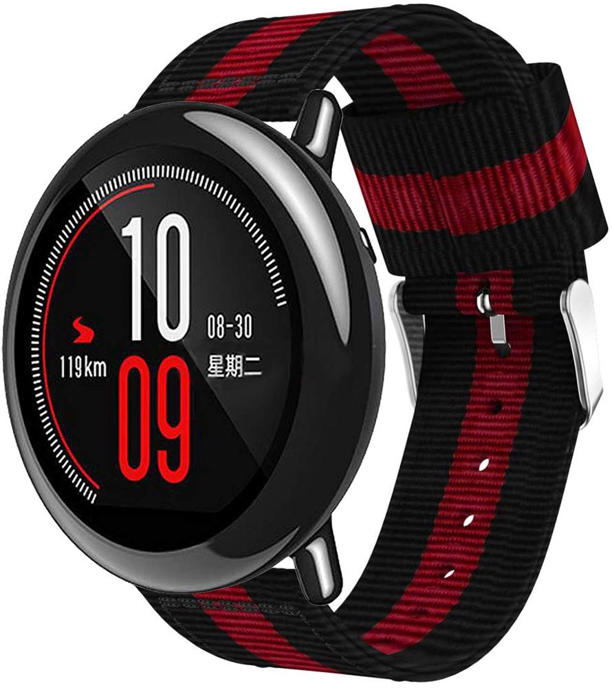Ремешок тканевый Canvas для Amazfit Pace Black/Red (19687)