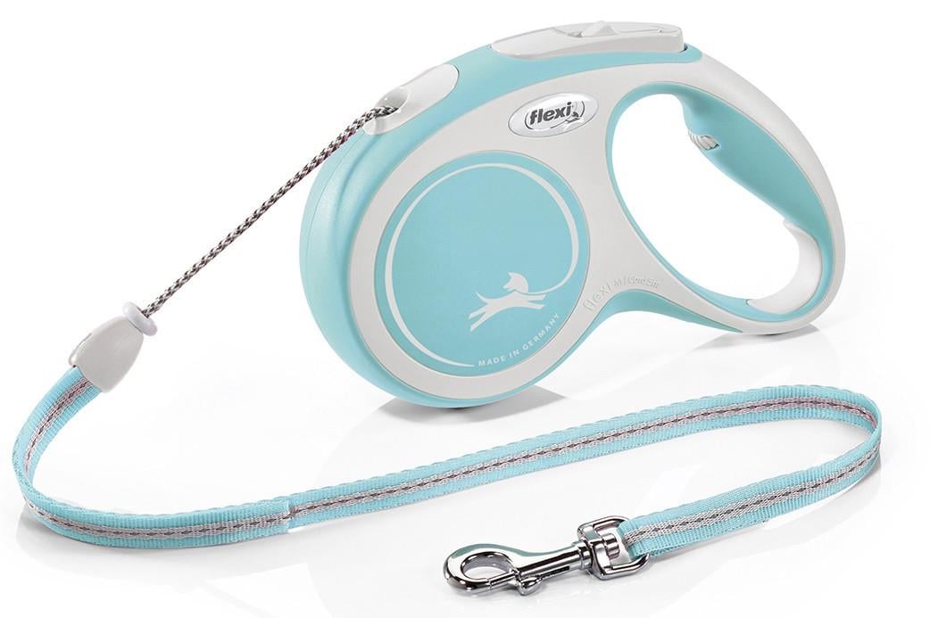 Поводок-рулетка Flexi New Comfort для собак M Cord 5 м шнур до 20 кг Голубой (1684050995)
