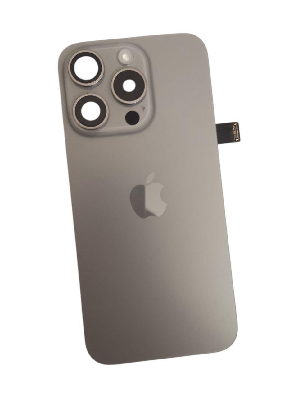 Крышка задняя стеклянная для Iphone 15 Pro с MagSafe Natural Titanium (000012588)
