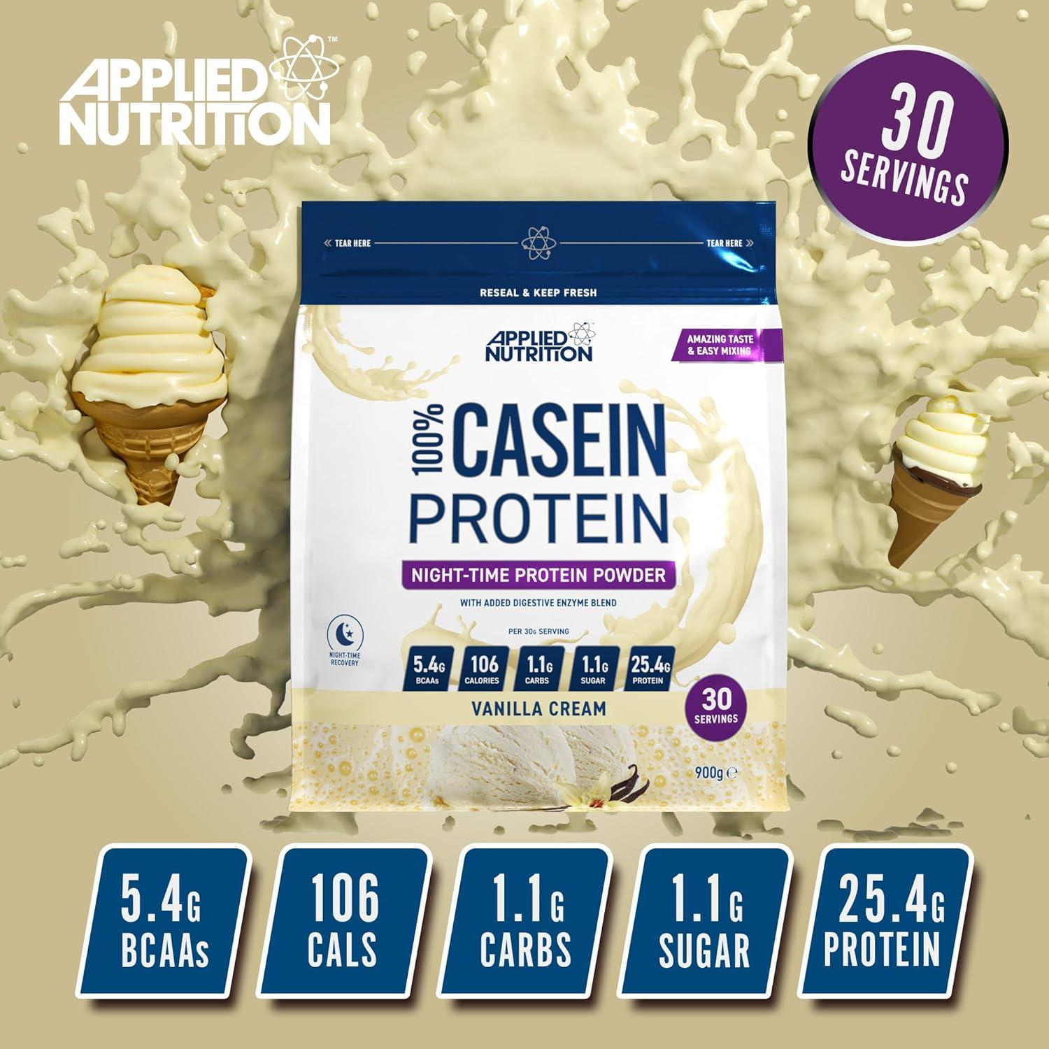 Казеин мицеллярный Applied Nutrition​​​​​​​ Micellar Casein Vanilla cream 900 г - фото 3