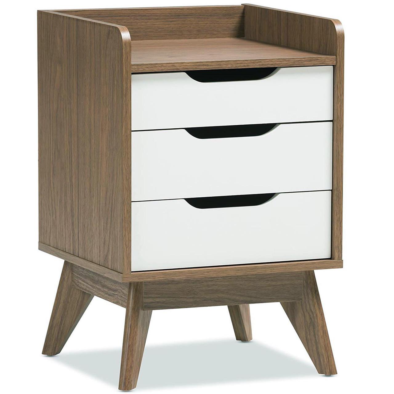 Тумба прикроватная из дерева Буманго Капучино/Зефир (ПТМ-00180920)