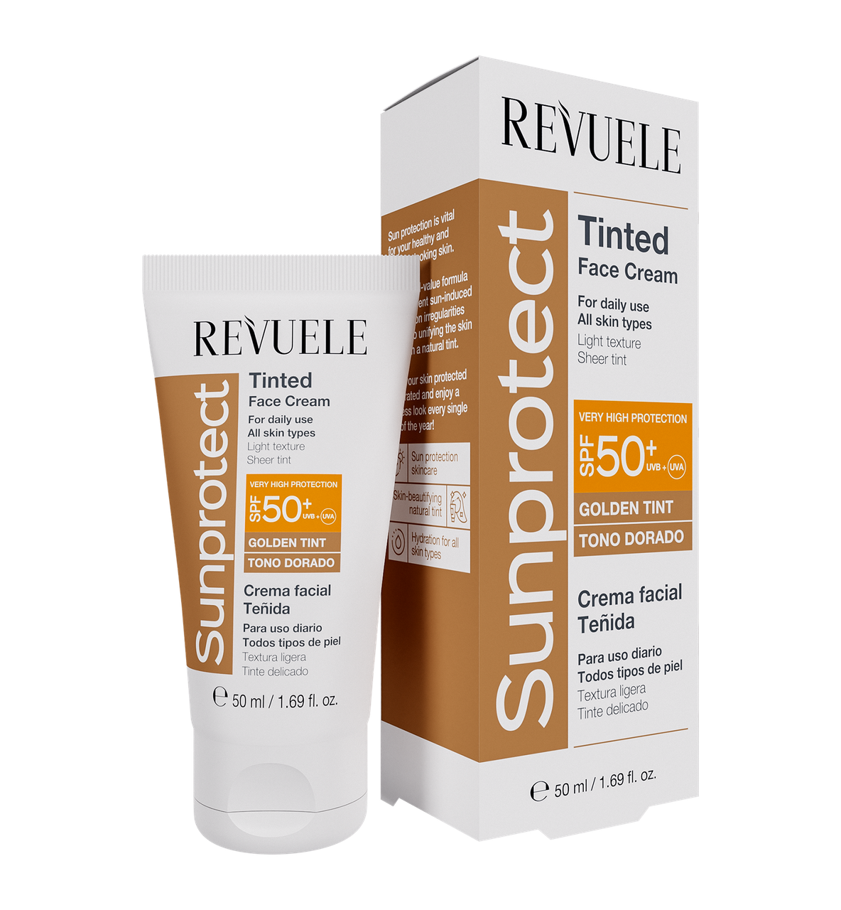 Крем для лица Revuele Sunprotect солнцезащитный тонирующий SPF 50+ 50 мл тон Golden Tint (2389428160)