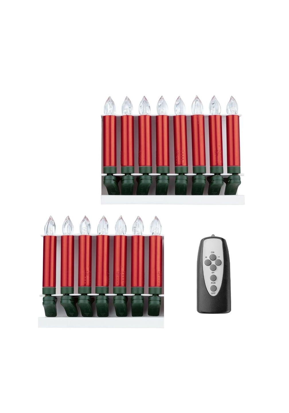 Гирлянда LED RGB Livarno Home Свечи на елку пульт/таймер/батарейки IP44 15 шт. (P1-00193)