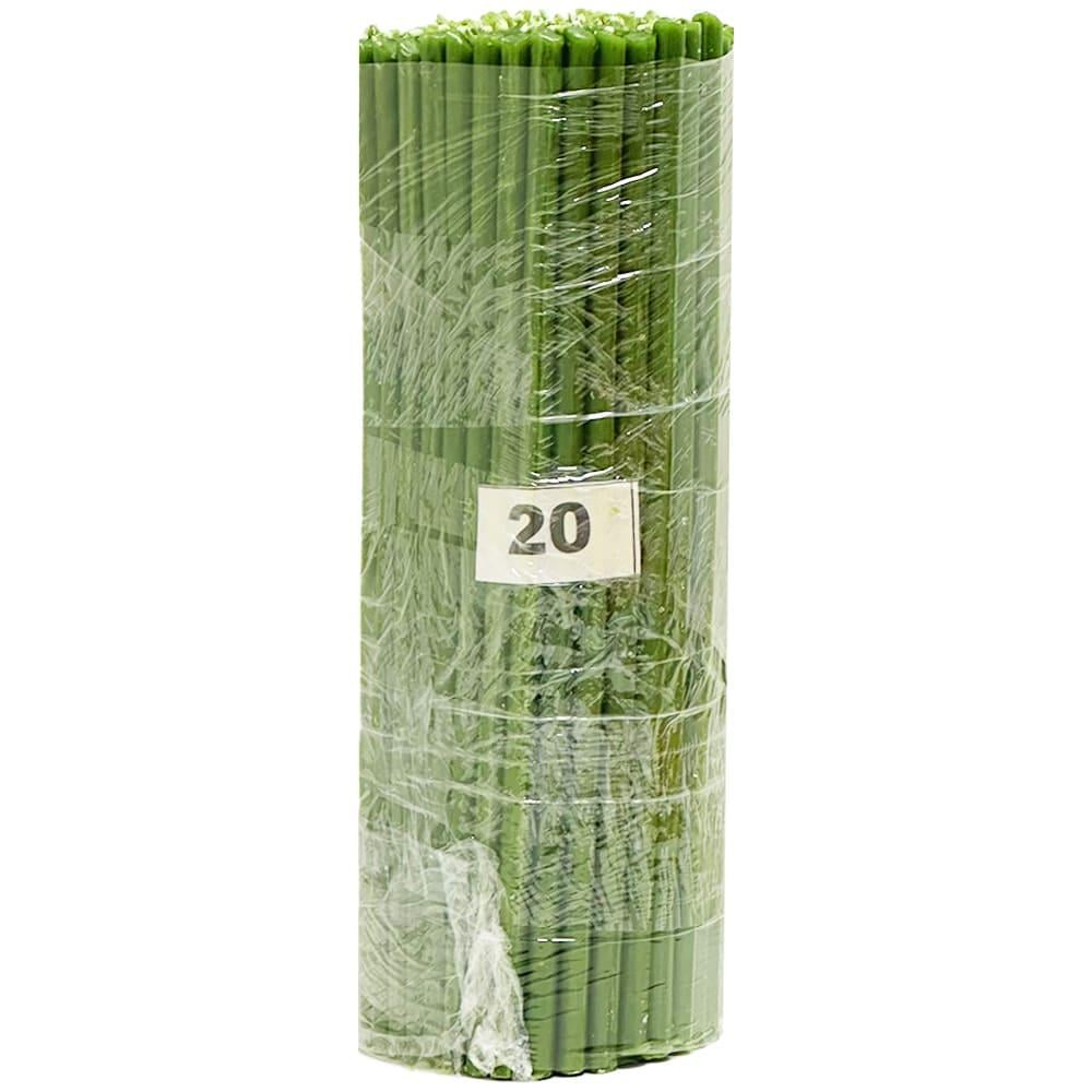 Свечи парафиновые №20 2 кг 29,5 см 100 шт. Зеленый (020пз2)