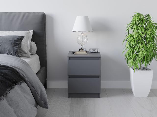 Тумбочка прикроватная Sanro с 2 выдвижными ящиками 400х532х400 мм Антрацитовый (T225)