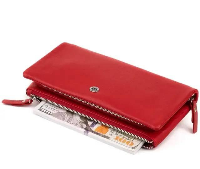 Кошелек женский из натуральной кожи ST Leather 022 Красный (86413)