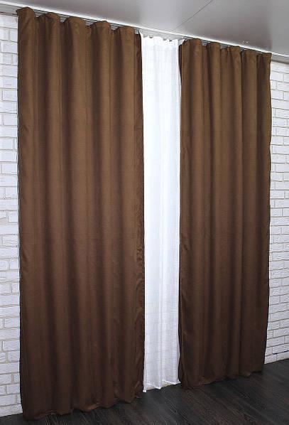 Комплект штор Petek микровелюр 1,5х2,7 м 2 шт. Коричневый - фото 4