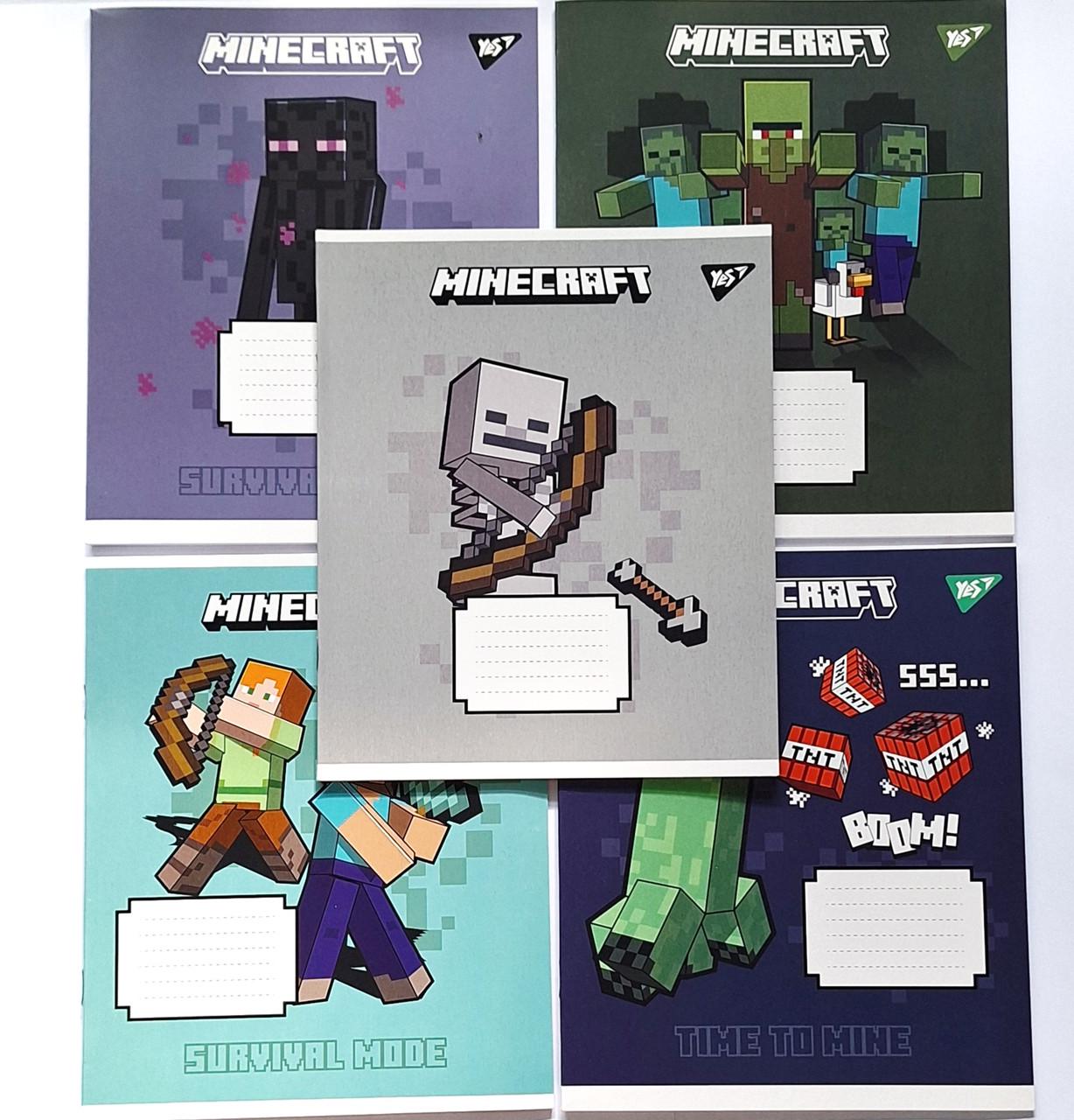 Комплект тетрадей школьный YES Minecraft Signs А5/24 линия 5 шт. (767562)