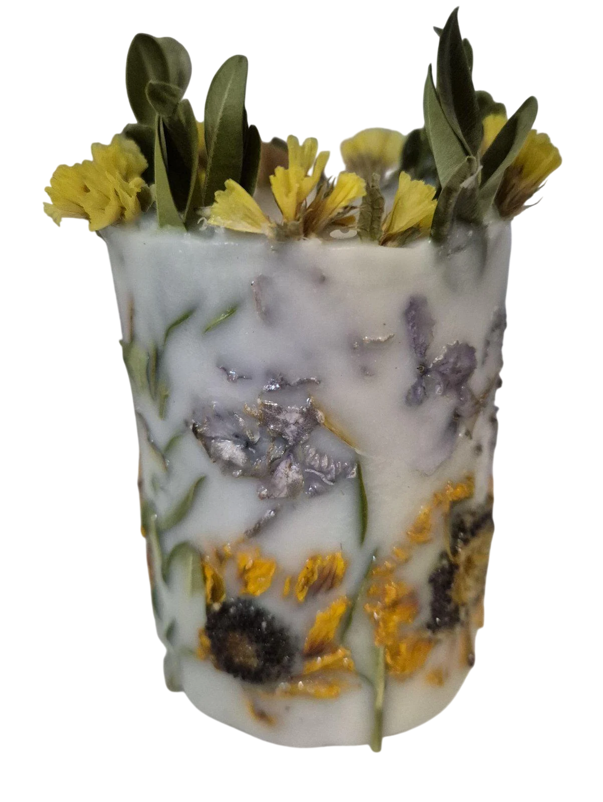 Свечи ботанические ручной работы с цветами 6х8 см 185 г (34174807)