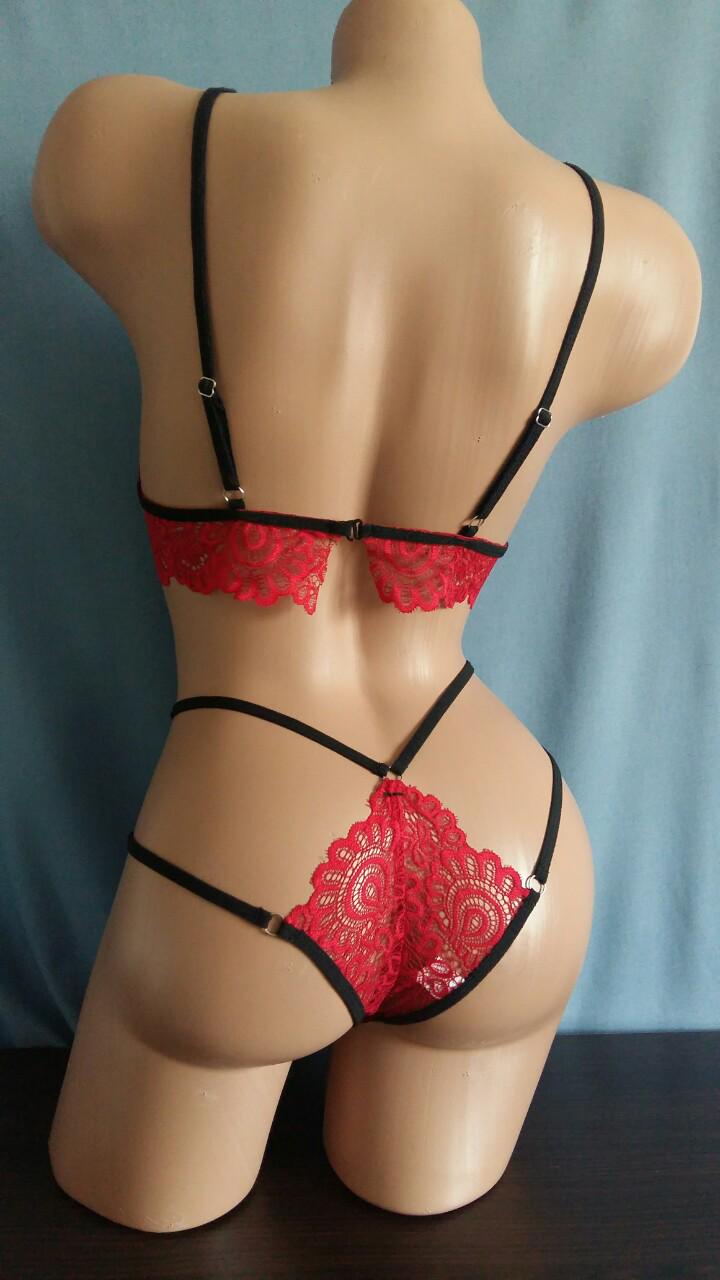 Комплект білизни Ажурна гармонія M/L Червоний (Н-0860-Ч) - фото 5 Комплект білизни Ажурна гармонія M/L Червоний (Н-0860-Ч) - фото 5