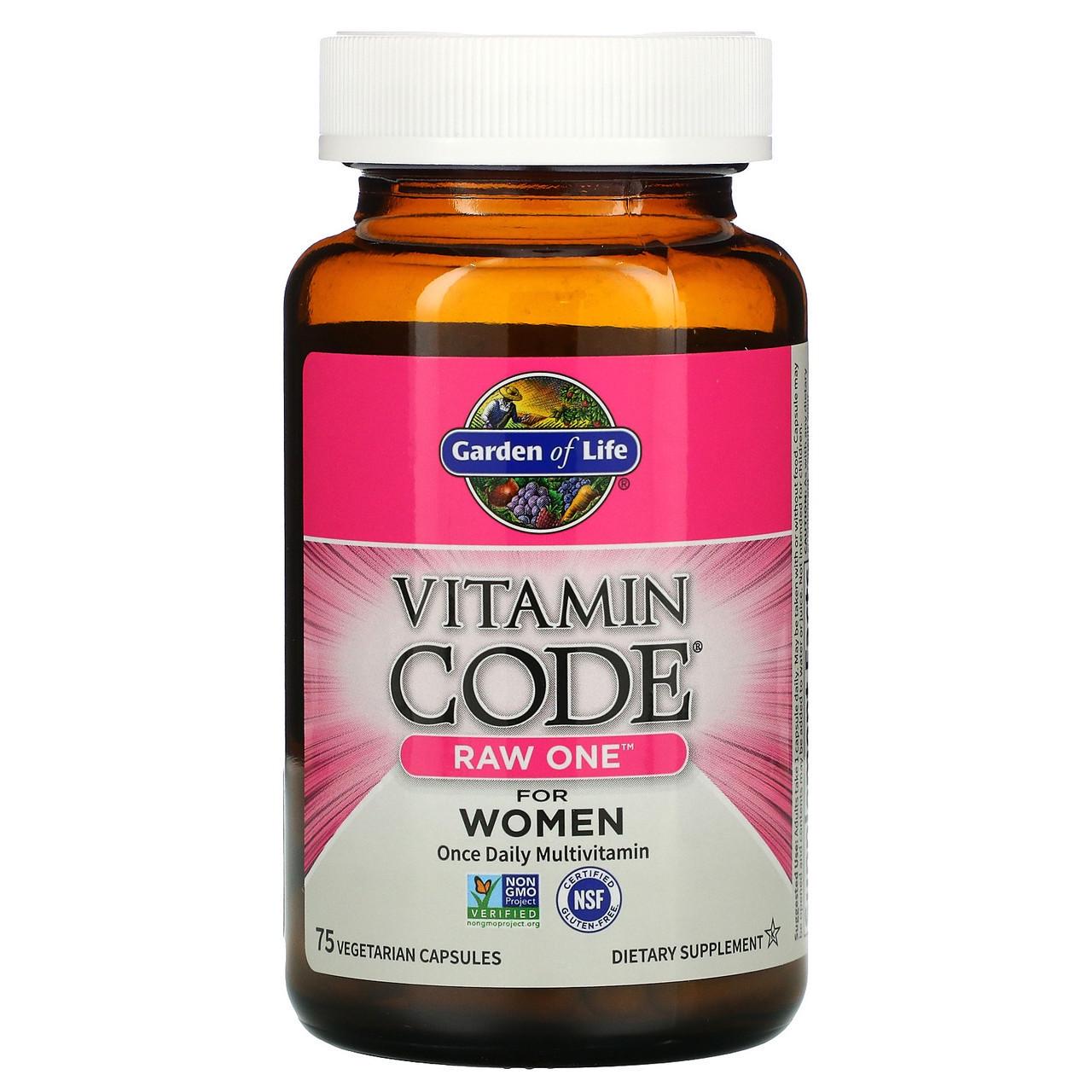 Вітаміни для жінок Garden of Life Vitamin Code Raw One Multi Vitamin for Women 75 капс. - фото 3