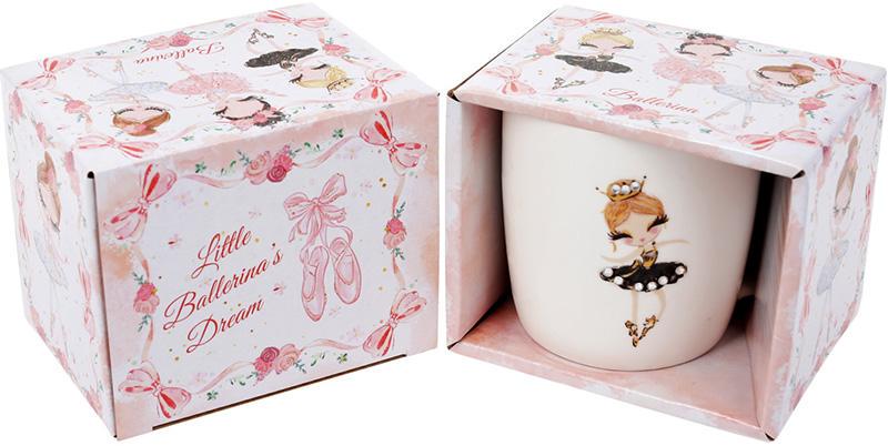 Кружка фарфоровая Балеринка со стразами 350 мл