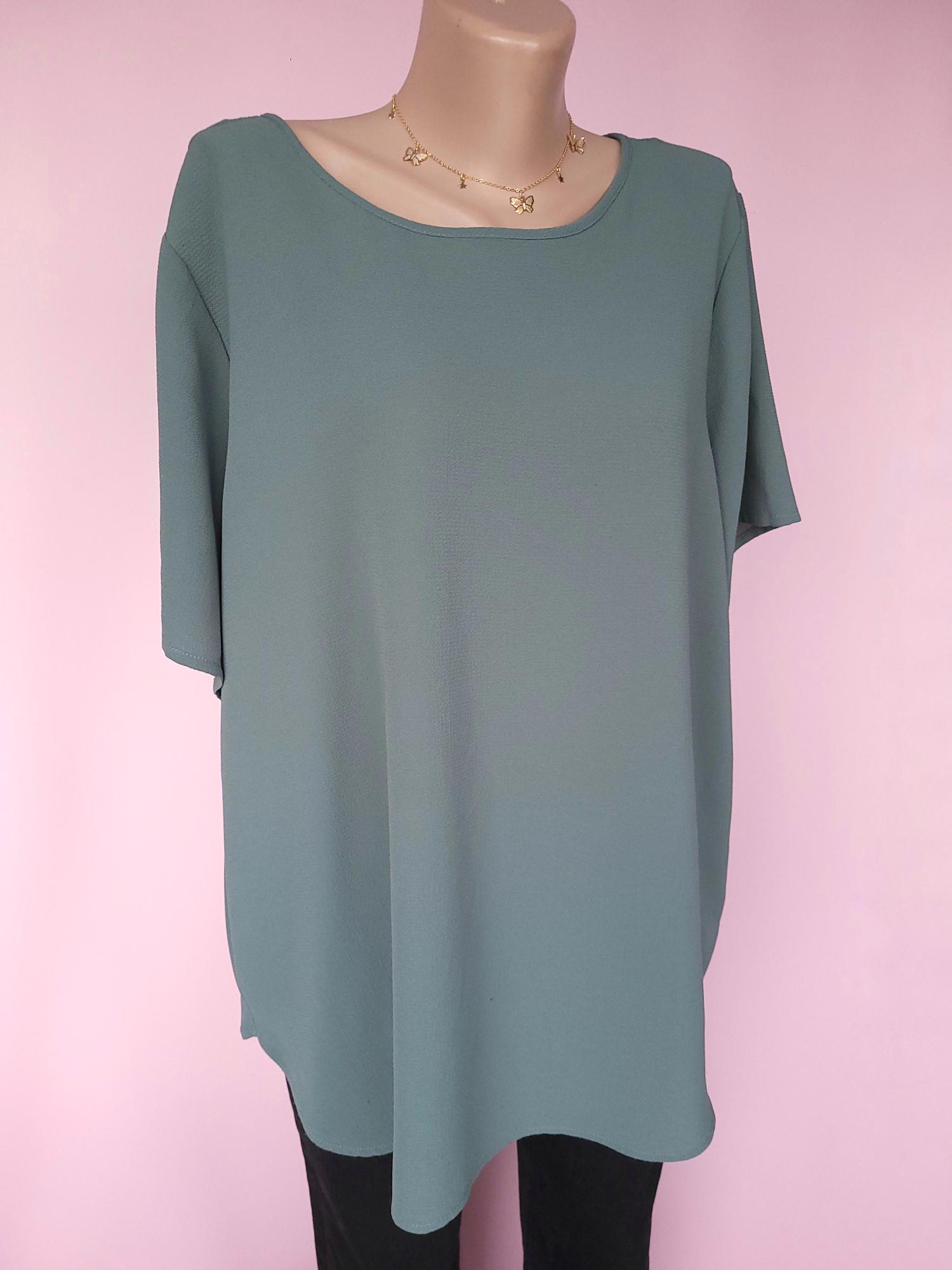 Блузка женская Only Oversize 12872 3XL Серый/Зеленый (52) - фото 4