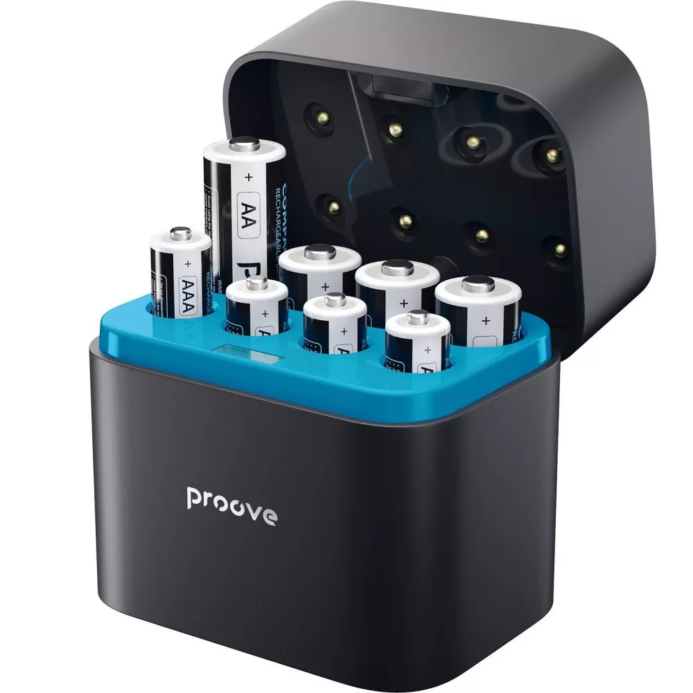Зарядное устройство с аккумуляторными батареями Proove Compact Station 8pcs 4xAAA + 4xAA