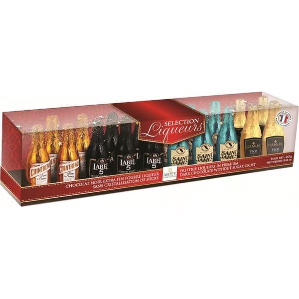 Конфеты Abtey Selection Liqueurs бутылочки черного шоколада с ликером 245 г (2521099551)