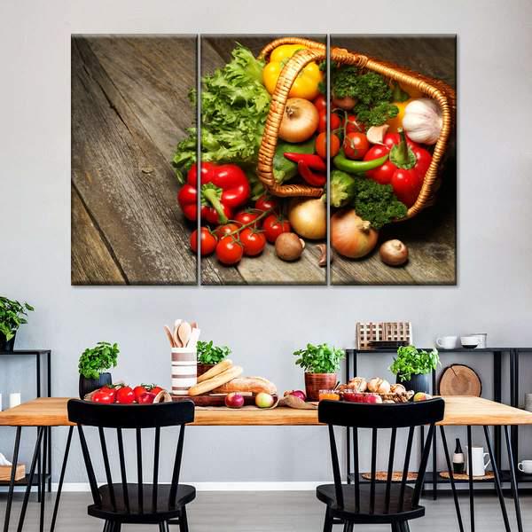 Модульная картина KIL Art Корзинка овощей из трех частей 128x81 см (M3_L_54) Модульная картина KIL Art Корзинка овощей из трех частей 128x81 см (M3_L_54)