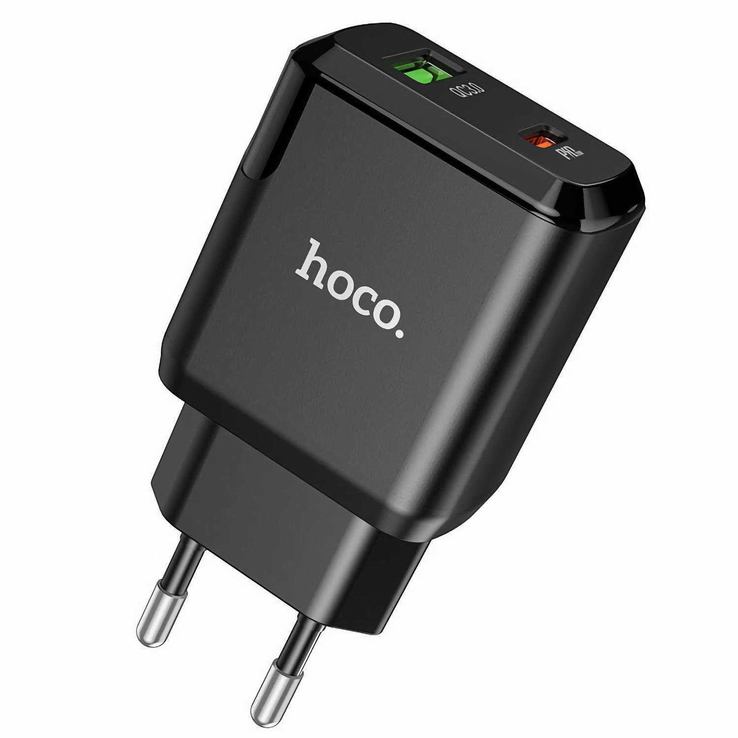 Зарядное устройство сетевое Hoco N5 1USB + Type-C PD20W+QC3.0 Black