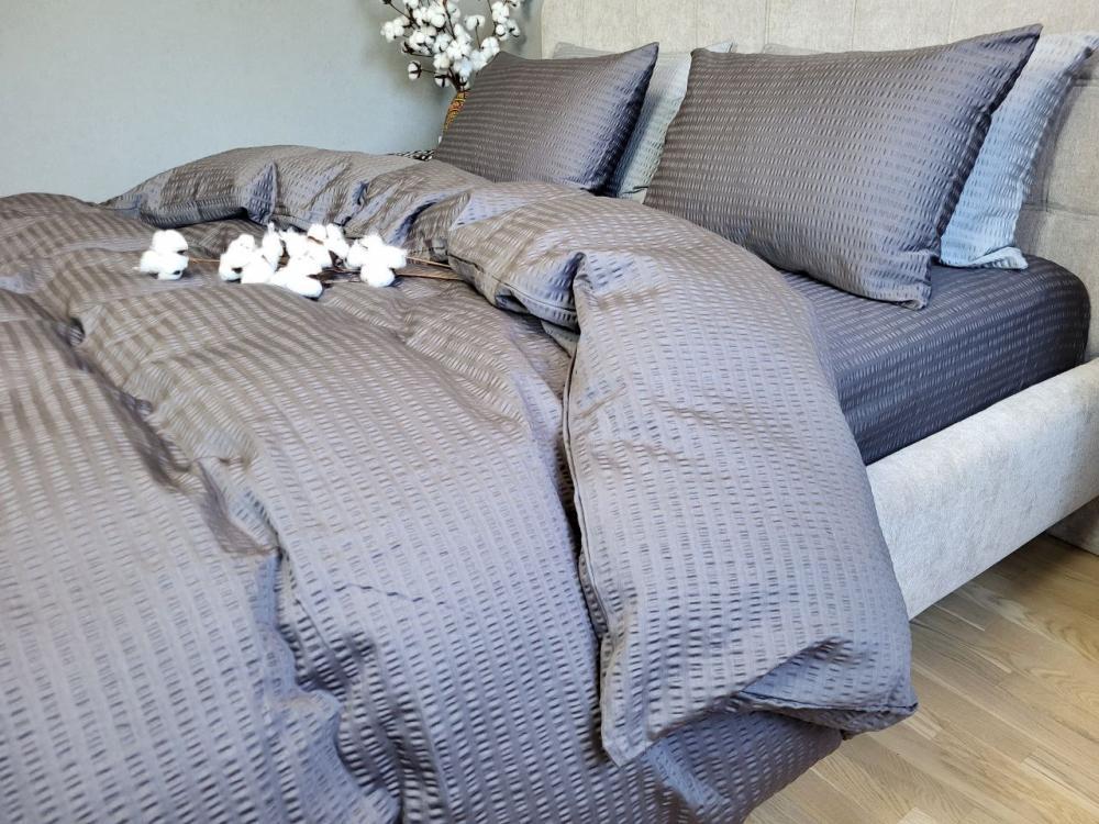 Комплект постельного белья Кис S2024 сатин Premium Gofre полуторный/наволочки 50х70/70х70 см (6496)