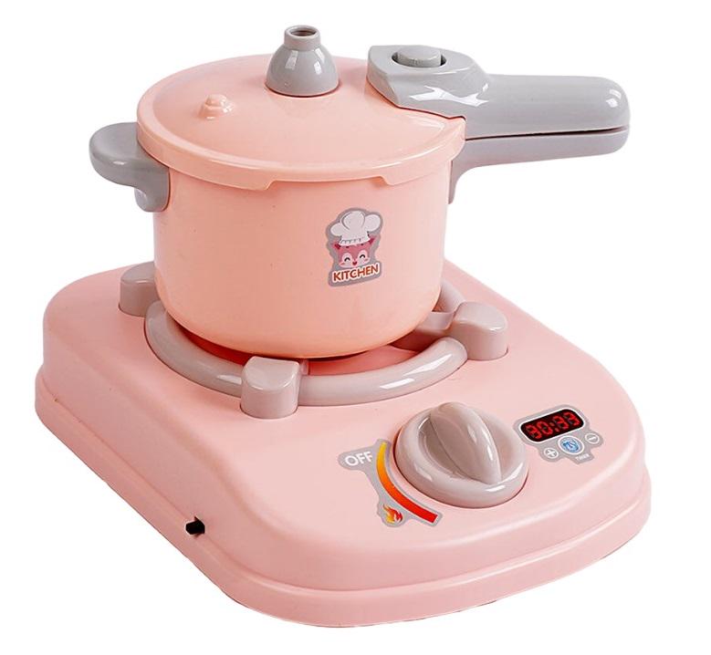 Игровой набор посуды Kitchen 8 элементов/электрическая плита/звук/подсветка/парогенератор/озвучивание на китайском языке Peach (155326)