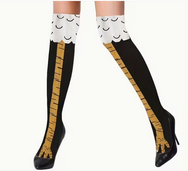 Панчохи жіночі до коліна Курячі лапки для вечірок і повсякденного стилю Чорно-жовтий (1313) - фото 4 Панчохи жіночі до коліна Курячі лапки для вечірок і повсякденного стилю Чорно-жовтий (1313) - фото 4