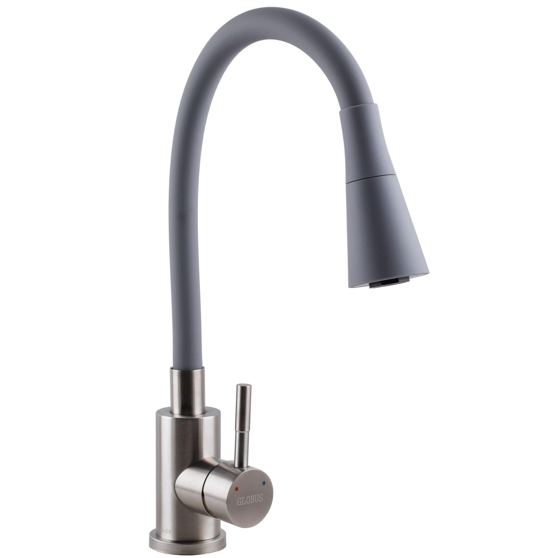 Смеситель для кухни Globus Lux Alpen с гибким изливом Хром/Серый (SBT1-203SAK-G03)