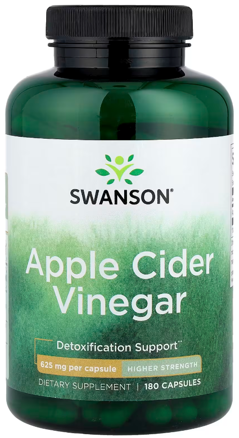 Яблочный уксус повышеной дозировки Swanson Apple Cider Vinegar High Potency 625 мг 180 капсул