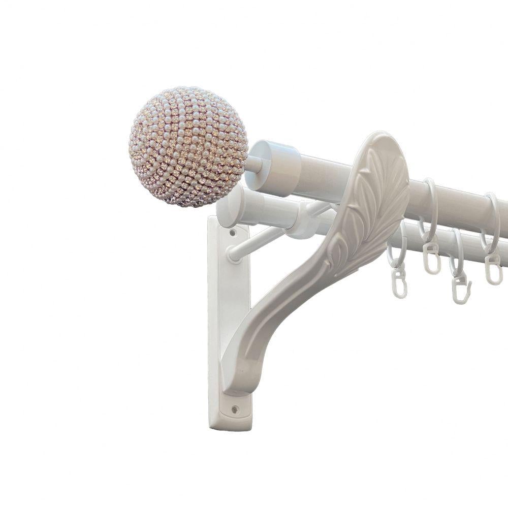 Карниз Orvit Карера металевий дворядний ретро гладка труба кільце металеве 25/19 мм 240 см Арктіс (00-00010464) - фото 1