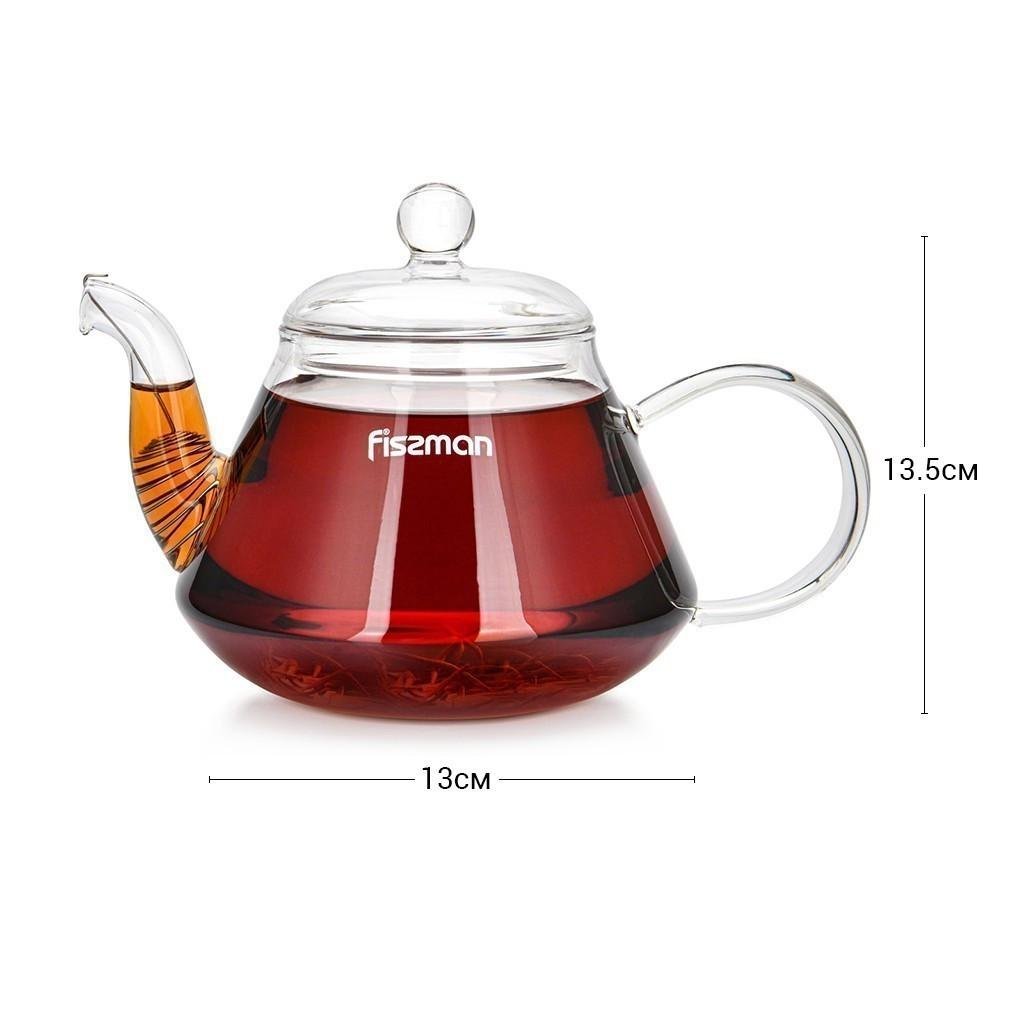 Заварювальний чайник Fissman 22x13x13,5 см 1000 мл з боросилікатного скла (9450) - фото 2 Заварювальний чайник Fissman 22x13x13,5 см 1000 мл з боросилікатного скла (9450) - фото 2