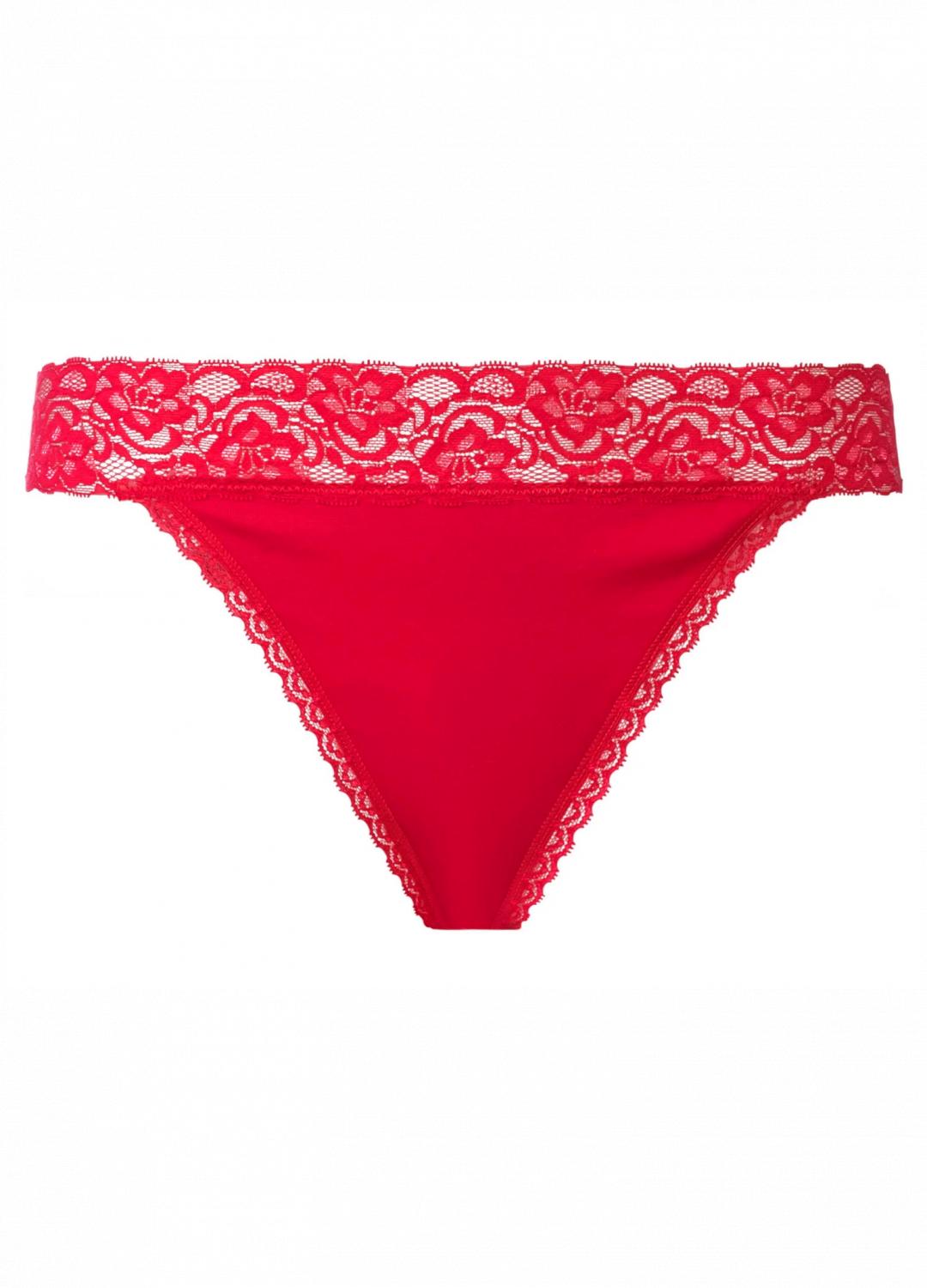 Трусики-стрінги бавовняні жіночі Esmara 348175 мереживні L Червоний (73872)