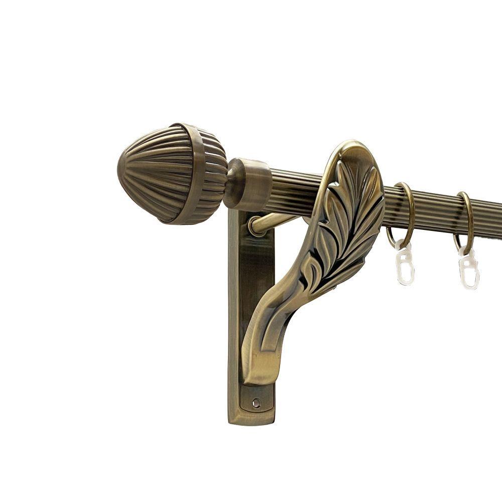 Карниз Orvit Одеон однорядный рифленый 25 мм 240 см Антик (00-00016632)