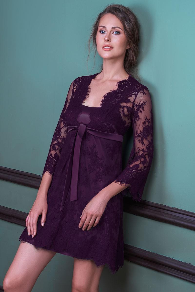 Халат Anabel Arto р. 42/S Серо-фиолетовый (64551) Халат Anabel Arto р. 42/S Серо-фиолетовый (64551)