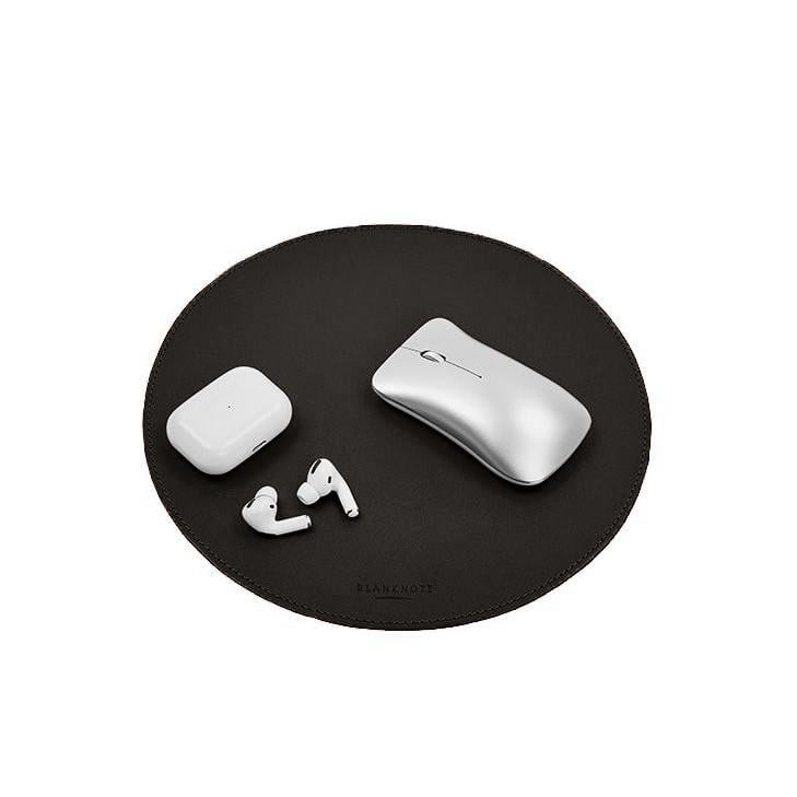 Килимок круглий для мишки з натуральної шкіри краст Темно-коричневий (A-028469)