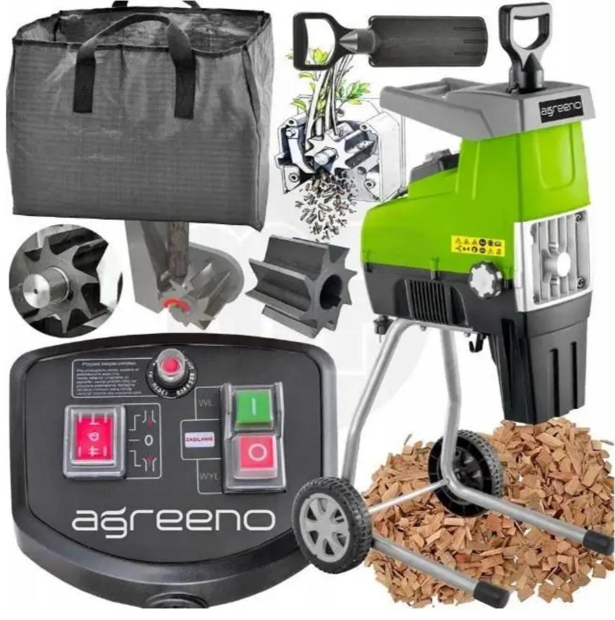Подрібнювач гілок AGREENO 3500 Вт 60 л - фото 7 Подрібнювач гілок AGREENO 3500 Вт 60 л - фото 7