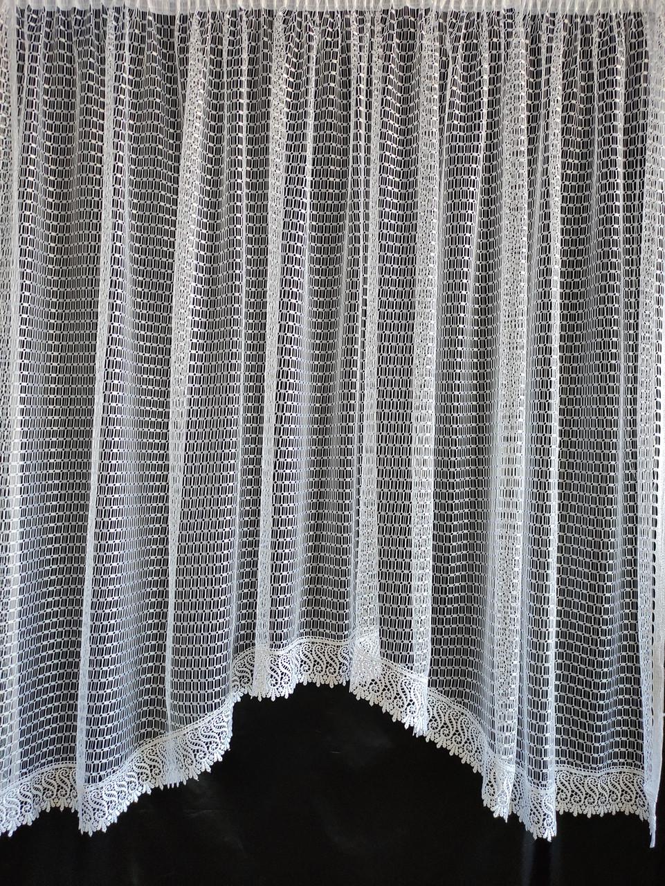 Занавеска на окно Тюль аркой сетка и кружево Зигзаг 290х160 см Белый (да-3б)