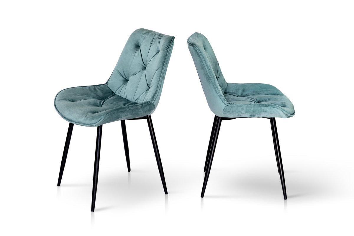 Стілець кухонний Мікс Меблі Прадо Чорний/Велюр/Аквамарин - фото 2