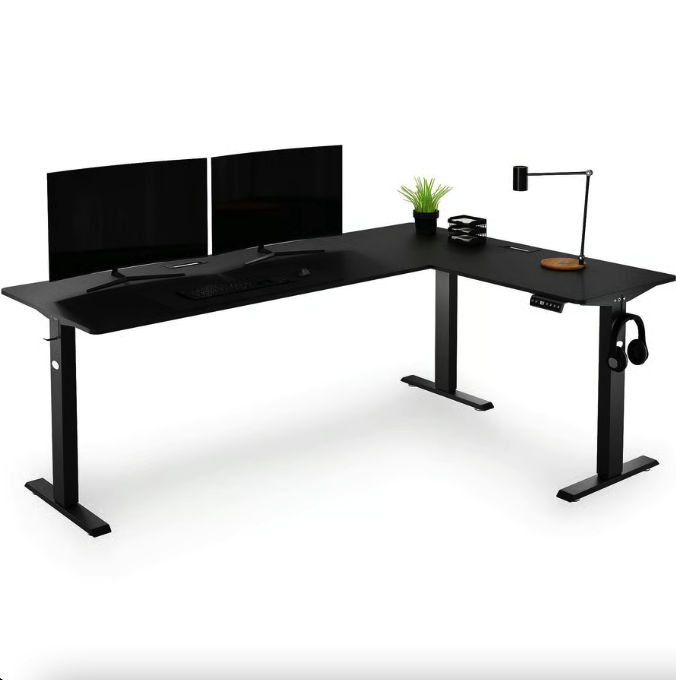 Компьютерный угловой стол Di Volio Trani с регулируемой высотой Черный (5018)