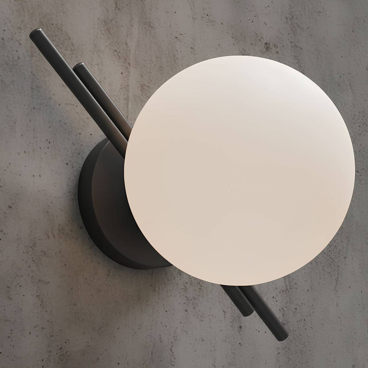 Бра Valeso с плафоном-сферой из стекла под одну лампу Е27 Черный (B-91182/1)