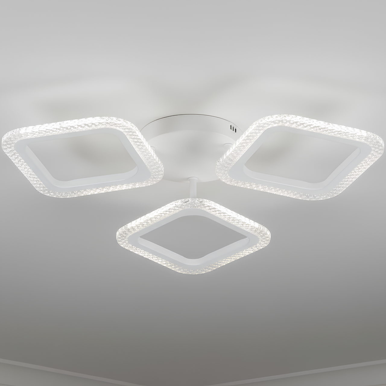 Люстра светодиодная Valeso 48W с металлическим каркасом 3000-6500K с пультом Белый (G 2708/3 WT)