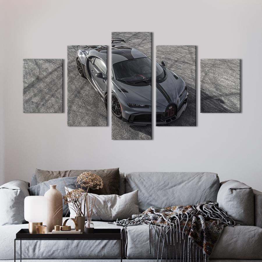 Картина на холсте Спортивный суперкар Bugatti Chiron Pur Sport 112x54 см (1297-52)