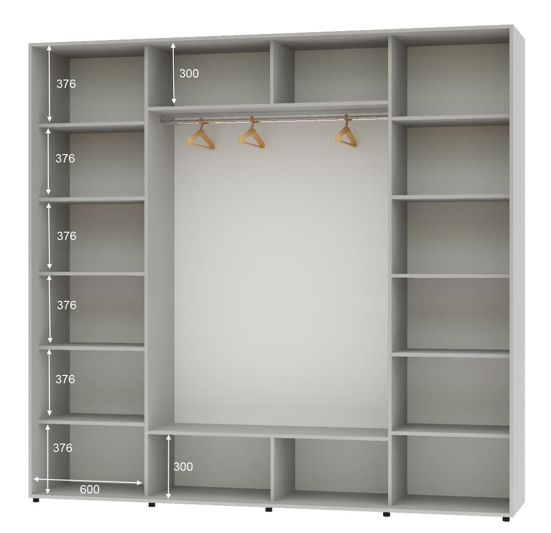 Шкаф-купе трехдверный Алекса ШК-05 ДСП 230х60х240 см Серый - фото 2 Шкаф-купе трехдверный Алекса ШК-05 ДСП 230х60х240 см Серый - фото 2