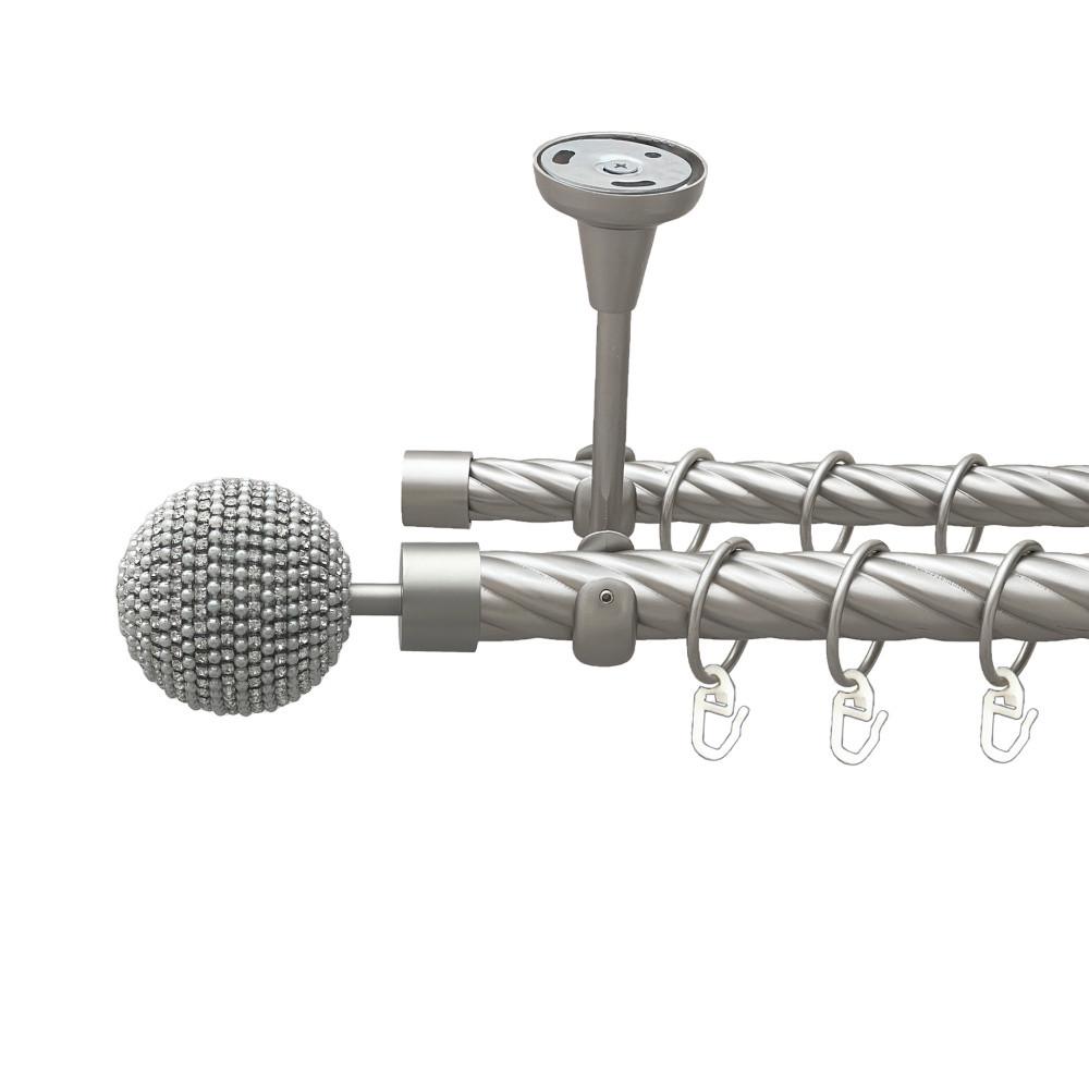 Карниз для штор Orvit Карера двухрядный скрученный 25 мм 240 см Сатин (00-00024212)