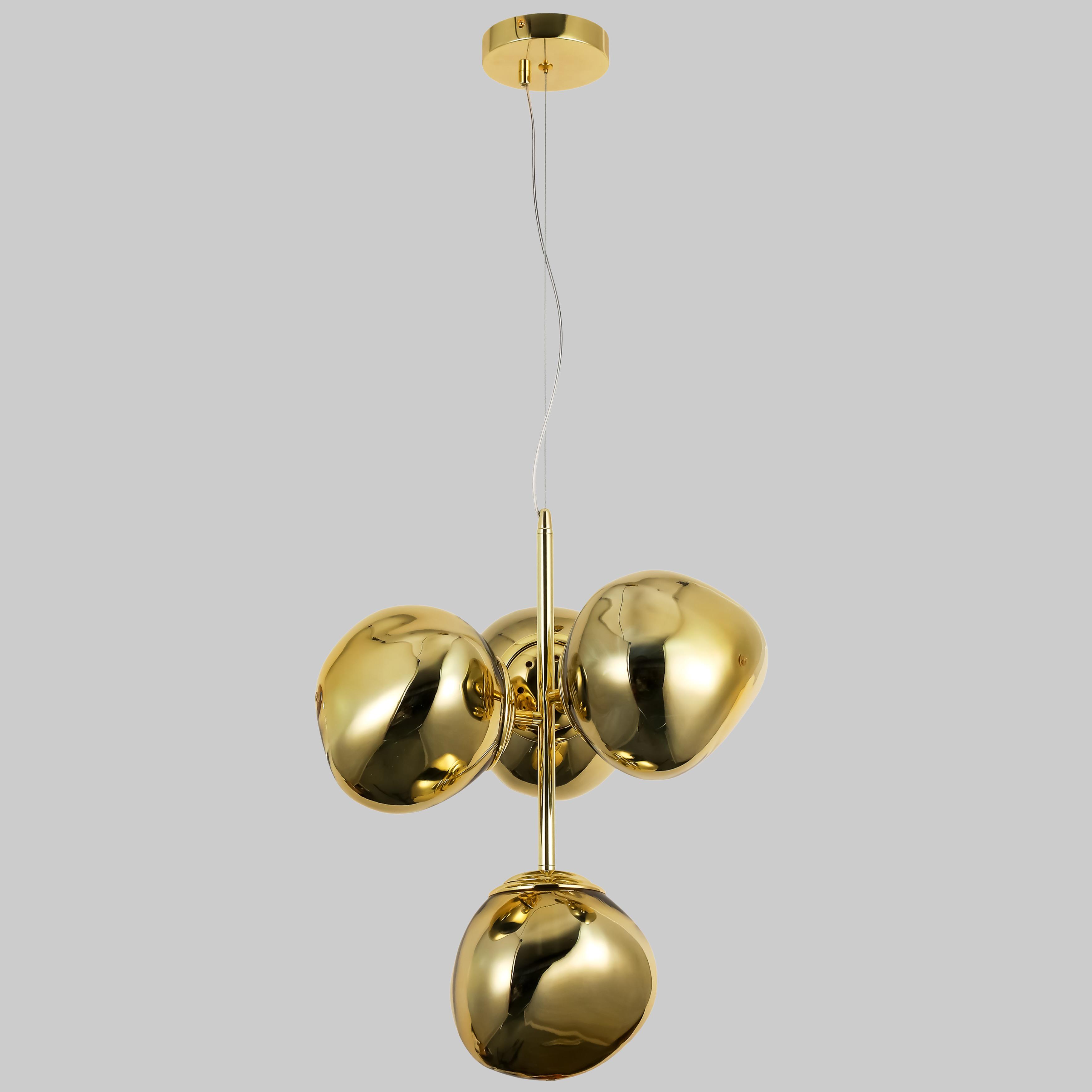 Люстра дизайнерская Melt с плафонами 18 см Золотистый (93-CH01-4)