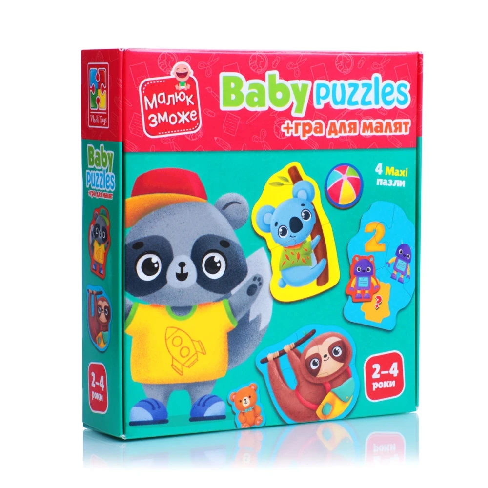 Гра розвиваюча Vladi Toys пазли картонні з грою. Тварини. Іграшки (VT1722-27)