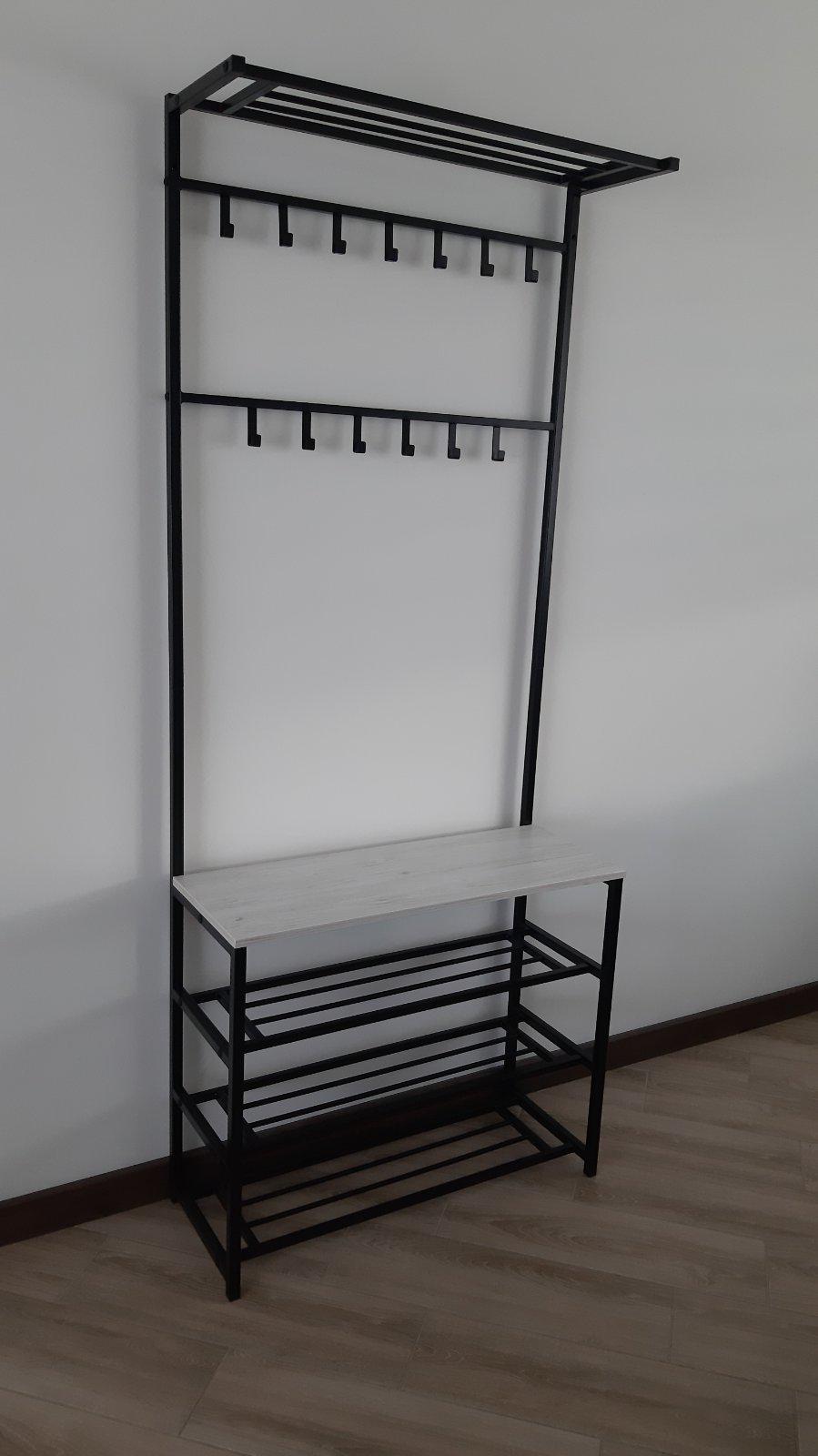 Прихожая металлическая SUNRISE-4-80 см Черный/Аляска (98475) Прихожая металлическая SUNRISE-4-80 см Черный/Аляска (98475)