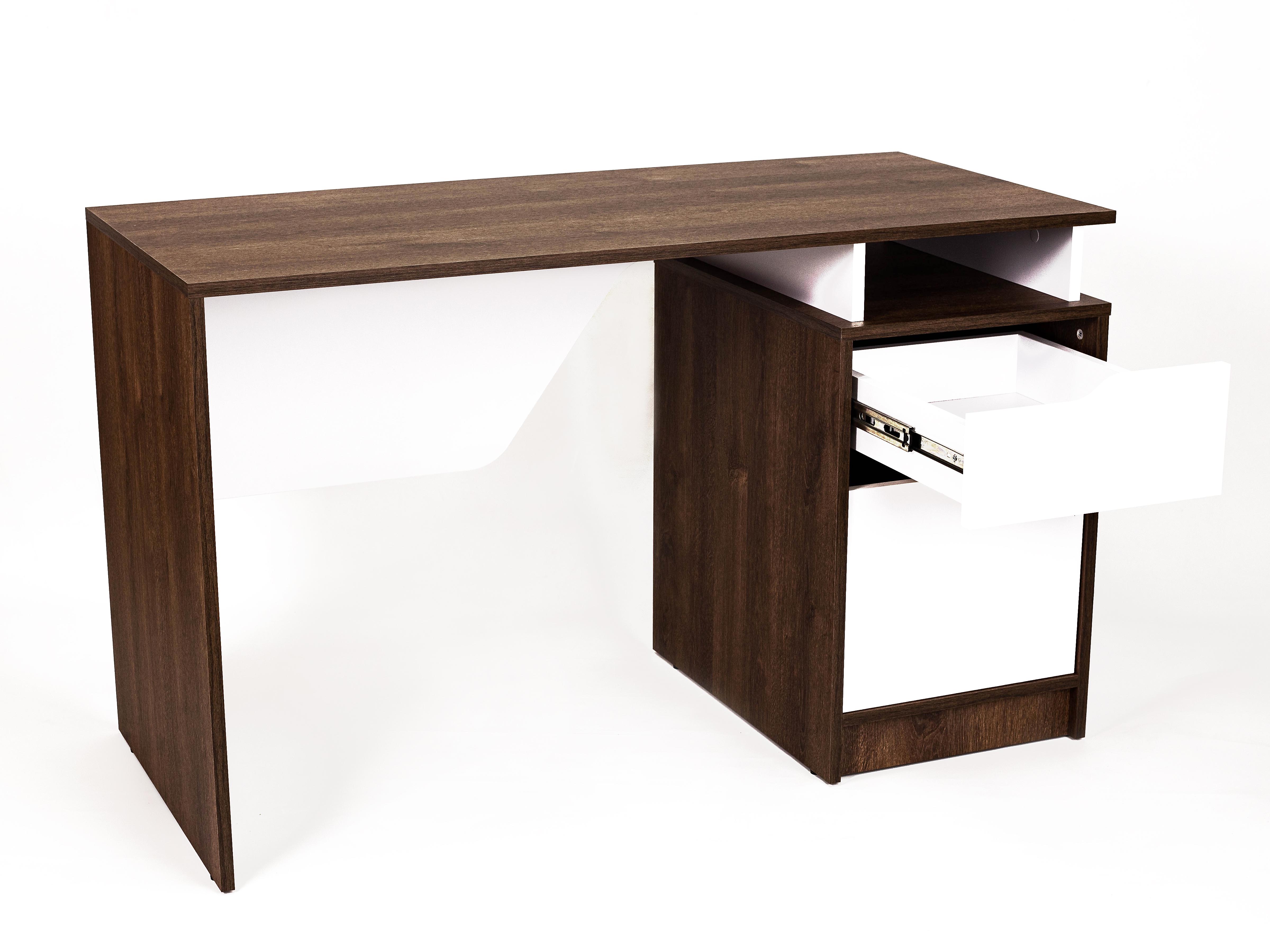 Cтол письменный Intarsio Nord 2R дуб экспрессив Бронзовый/Белый бриллиант (11671571) - фото 4 Cтол письменный Intarsio Nord 2R дуб экспрессив Бронзовый/Белый бриллиант (11671571) - фото 4